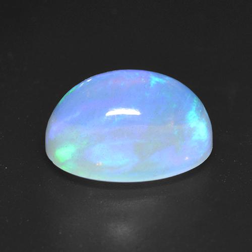 Ópalo Blanco azulado natural de 3.12 ct, Corte Óvalo, Transparente