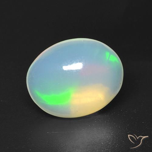 Ópalo Multicolor natural de 1.43 ct, Ovalada, Transparente
