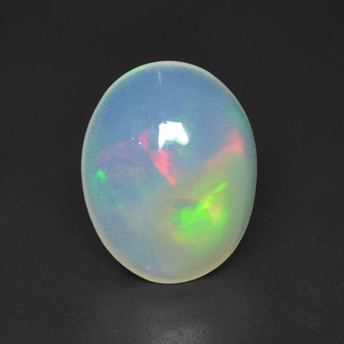 Ópalo multicolor natural de 1,27 ct, corte óvalo, transparente