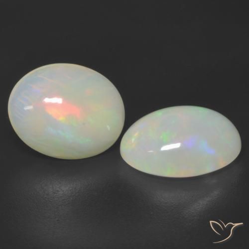 Gemas de Ópalo Multicolor natural de 3.88 ct, Ovalada, Translúcido