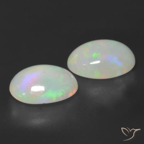 Gemas de Ópalo Multicolor natural de 3.88 ct, Ovalada, Translúcido