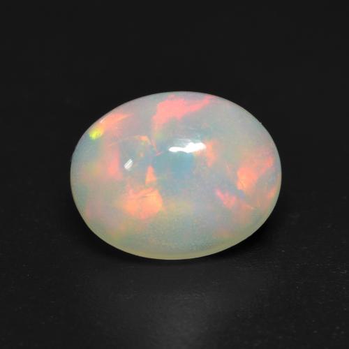 Ópalo multicolor natural de 1,14 ct, corte óvalo, transparente