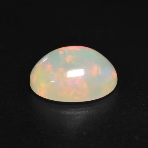 Ópalo multicolor natural de 1,14 ct, corte óvalo, transparente