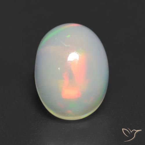 Ópalo Multicolor natural de 1.54 ct, Ovalada, Transparente
