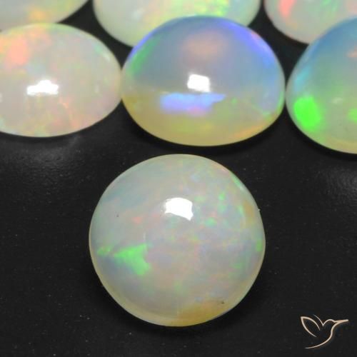 0.71ct Natural Multicolor Ópalo, Redondo, Transparente