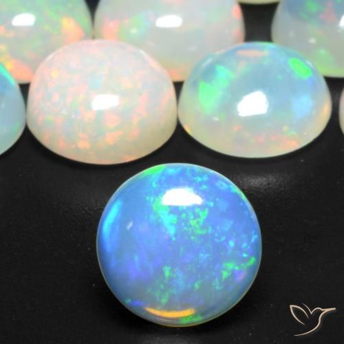 0.81ct Natural Multicolor Ópalo, Redondo, Transparente