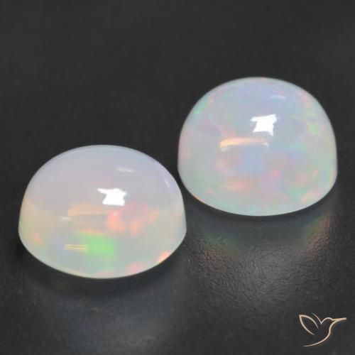 Gemas de Ópalo Multicolor natural de 2.07 ct, Redondo, Transparente