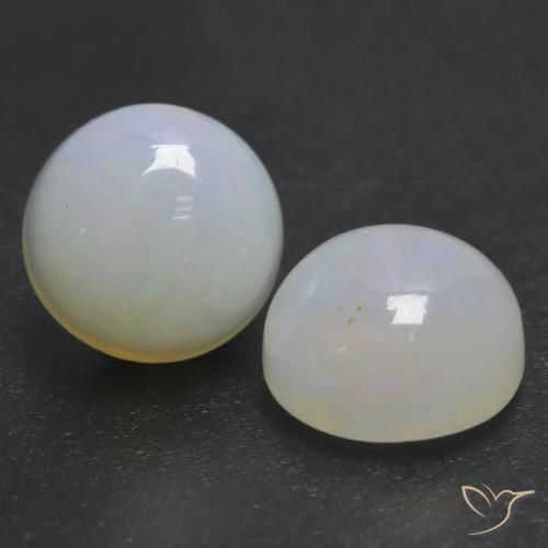 Gemas de Ópalo Multicolor natural de 2.03 ct, Redondo, Transparente