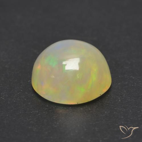 Ópalo Multicolor natural de 0.94 ct, Redondo, Transparente