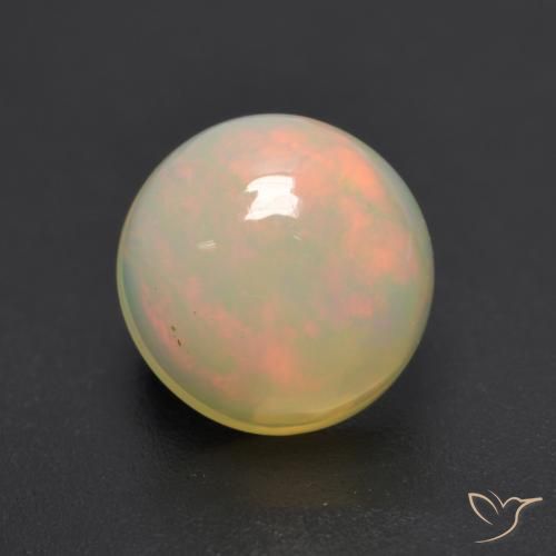 0.95ct Natural Multicolor Ópalo, Redondo, Translúcido, Photo A