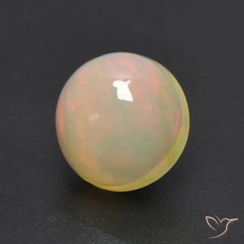 Ópalo Multicolor natural de 0.95 ct, Redondo, Translúcido
