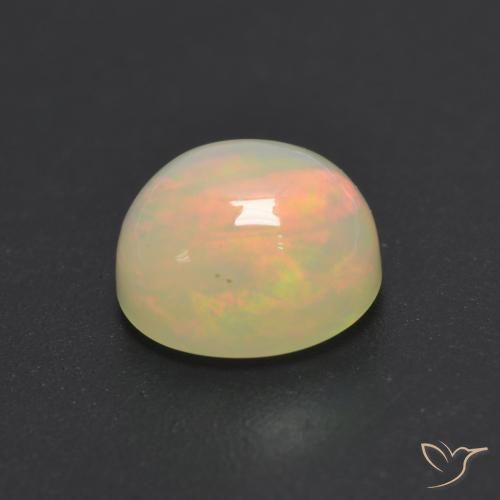 Ópalo Multicolor natural de 0.95 ct, Redondo, Translúcido