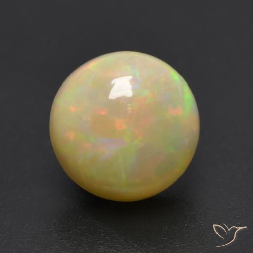 1.10ct Natural Multicolor Ópalo, Redondo, Translúcido