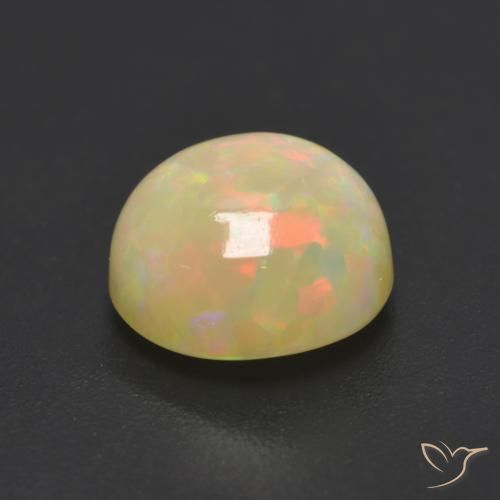 Ópalo Multicolor natural de 1.10 ct, Redondo, Translúcido