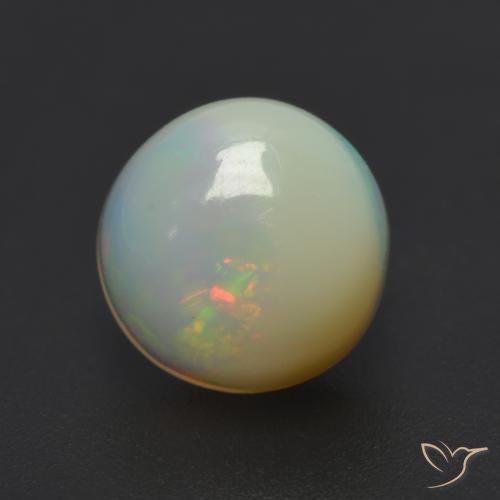 0.82ct Natural Multicolor Ópalo, Redondo, Translúcido
