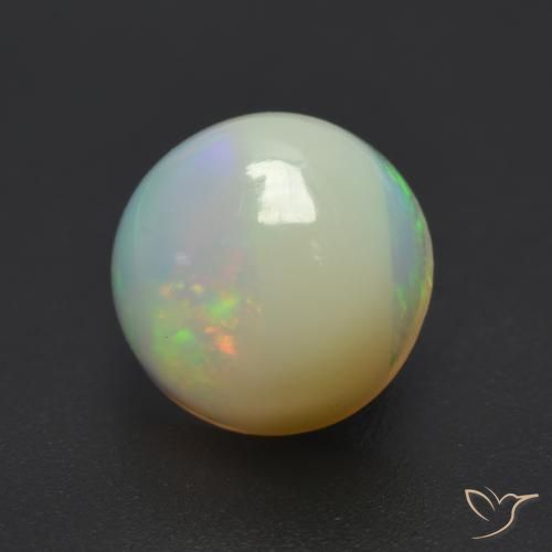 Ópalo Multicolor natural de 0.82 ct, Redondo, Translúcido