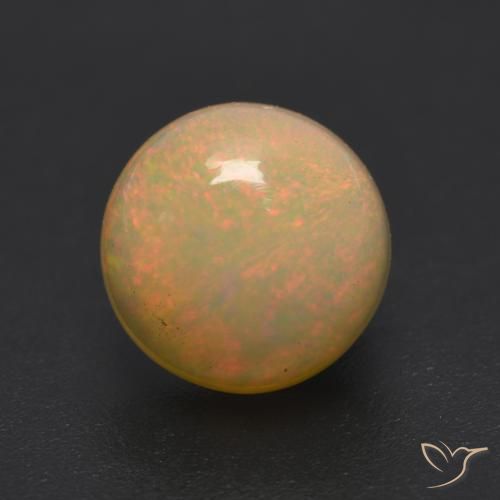 1.05ct Natural Multicolor Ópalo, Redondo, Translúcido