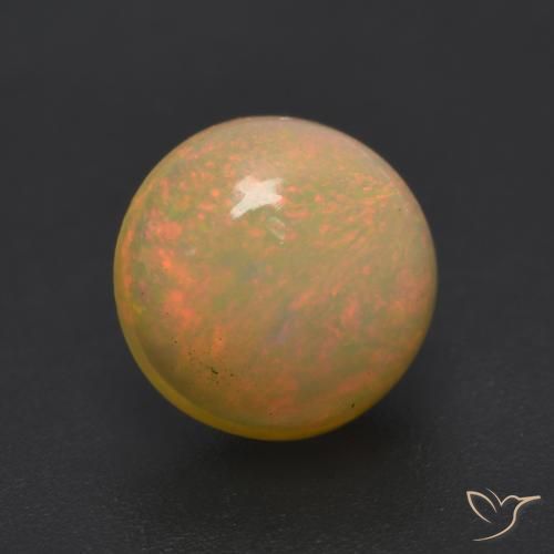 Ópalo Multicolor natural de 1.05 ct, Redondo, Translúcido