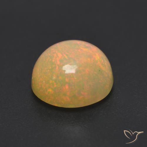 Ópalo Multicolor natural de 1.05 ct, Redondo, Translúcido