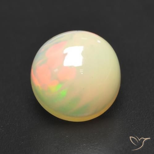 Ópalo Multicolor natural de 1.08 ct, Redondo, Translúcido