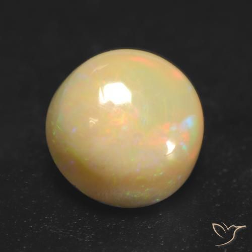 0.89ct Natural Multicolor Ópalo, Redondo, Translúcido