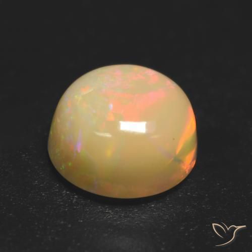 Ópalo Multicolor natural de 0.89 ct, Redondo, Translúcido