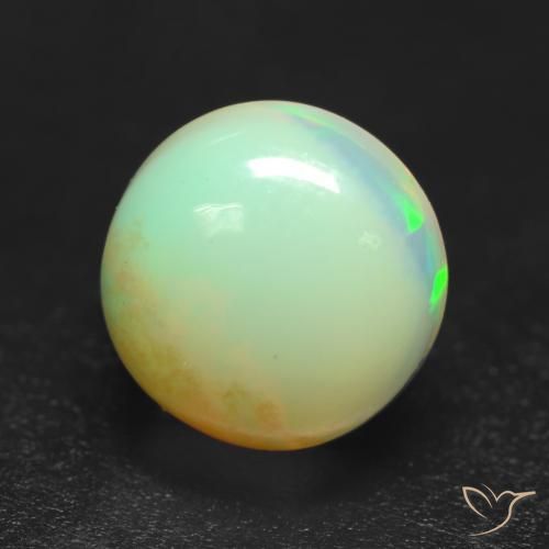 0.85ct Natural Multicolor Ópalo, Redondo, Transparente