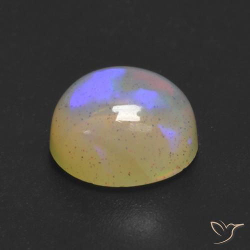 Ópalo Multicolor natural de 1.01 ct, Redondo, Transparente