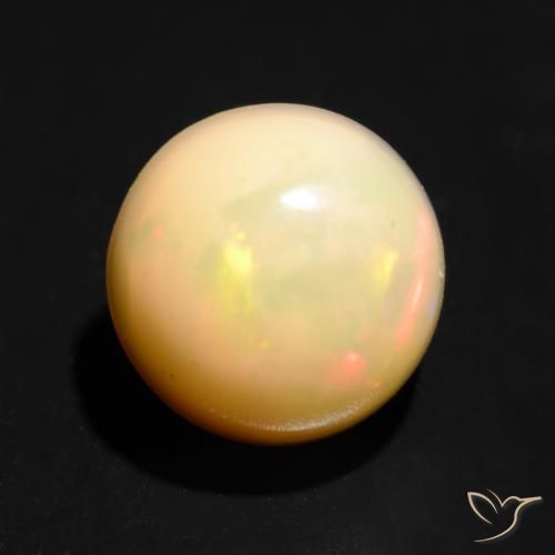 Ópalo Multicolor natural de 1.10 ct, Redondo, Translúcido