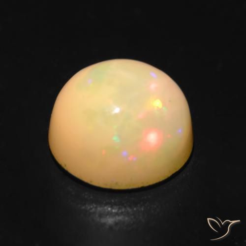 Ópalo Multicolor natural de 1.10 ct, Redondo, Translúcido
