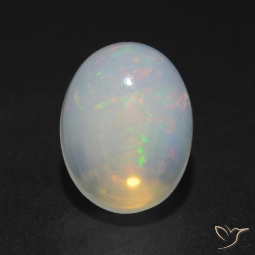 Ópalo Multicolor natural de 1.22 ct, Ovalada, Transparente