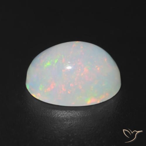 Ópalo Multicolor natural de 1.22 ct, Ovalada, Transparente