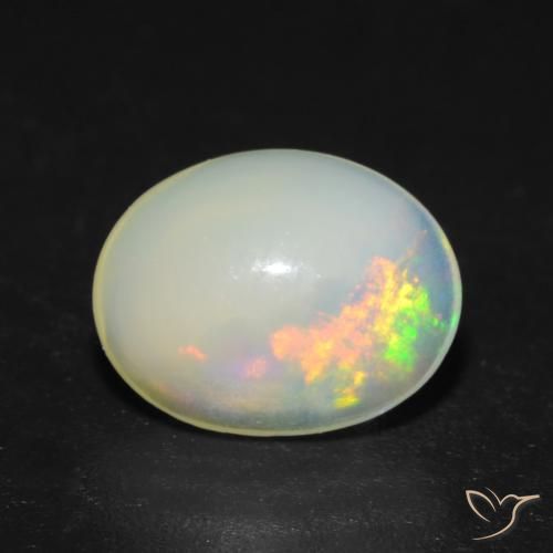 Ópalo Multicolor natural de 1.08 ct, Ovalada, Transparente