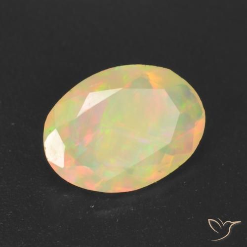 Ópalo Multicolor natural de 1.09 ct, Ovalada, Translúcido