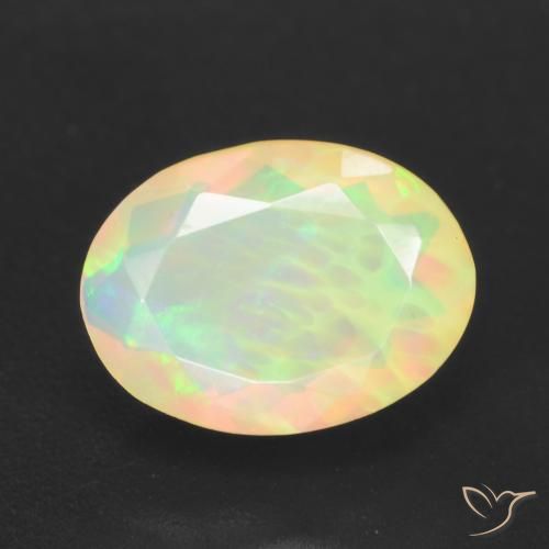 1.15ct Natural Multicolor Ópalo, Ovalada, Translúcido