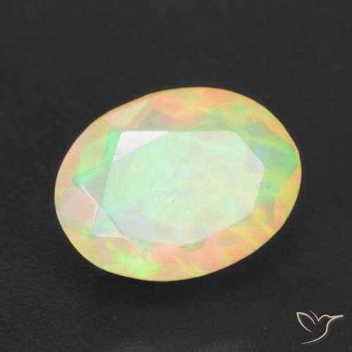 Ópalo Multicolor natural de 1.15 ct, Ovalada, Translúcido
