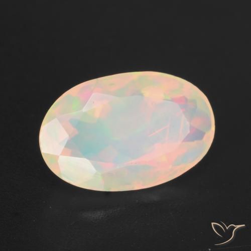 Ópalo Multicolor natural de 1.42 ct, Ovalada, Transparente
