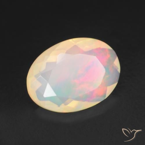 Ópalo Multicolor natural de 1.34 ct, Ovalada, Transparente