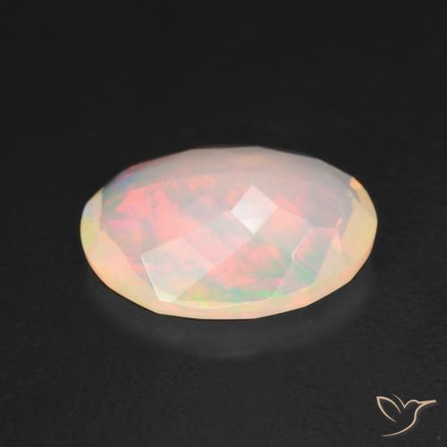 Ópalo Multicolor natural de 1.34 ct, Ovalada, Transparente