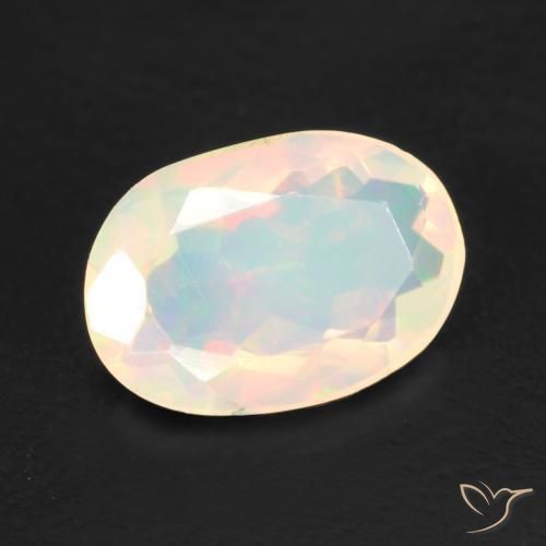 Ópalo Multicolor natural de 1.03 ct, Ovalada, Transparente