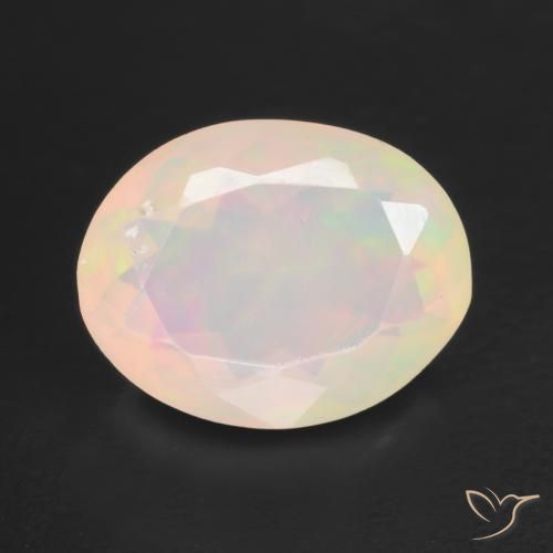1.34ct Natural Multicolor Ópalo, Ovalada, Translúcido