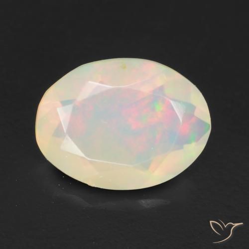 0.96ct Natural Multicolor Ópalo, Ovalada, Transparente