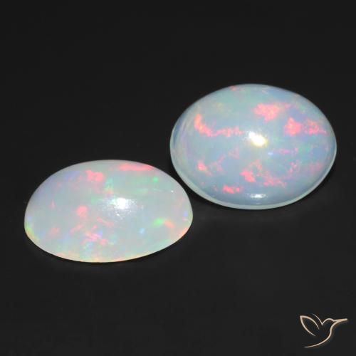 Gemas de Ópalo Multicolor natural de 1.51 ct, Ovalada, Transparente