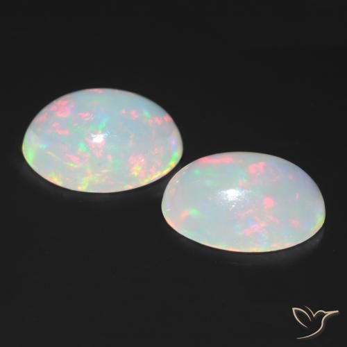 Gemas de Ópalo Multicolor natural de 1.51 ct, Ovalada, Transparente