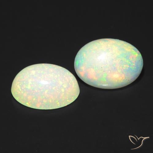 Gemas de Ópalo Multicolor natural de 1.00 ct, Ovalada, Translúcido