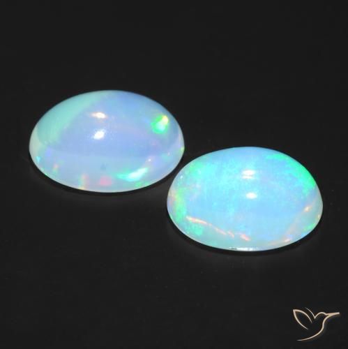 Gemas de Ópalo Multicolor natural de 1.20 ct, Ovalada, Transparente