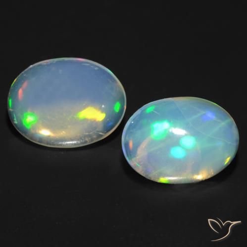 1.58ctw Natural Multicolor Ópalo, Ovalada, Transparente