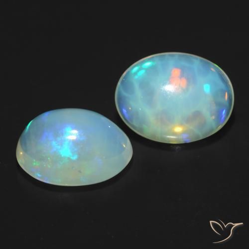 Gemas de Ópalo Multicolor natural de 1.78 ct, Ovalada, Transparente