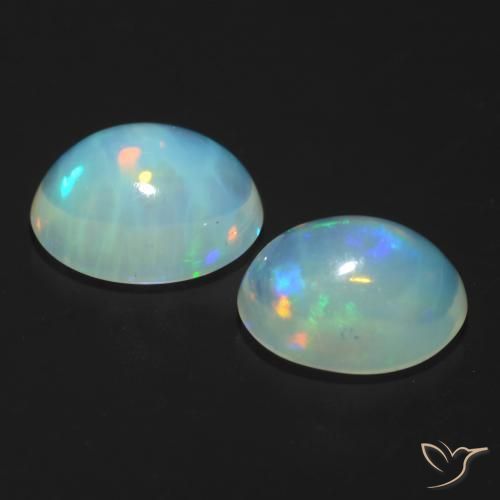 Gemas de Ópalo Multicolor natural de 1.78 ct, Ovalada, Transparente