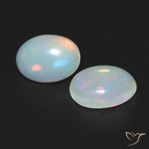 Gemas de Ópalo Multicolor natural de 0.94 ct, Ovalada, Transparente